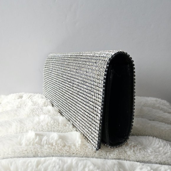 Crystal Rhinestone Evening Bag crossbody Glitter Party Clutch NWOT - Picture 13 of 14